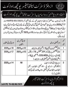 Latest Medical Multiple Jobs 2025 District Health Officer DHO Poonch Rawalakot Apply Online Now