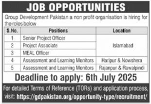 Latest Government Jobs Vacancies 2025 Group Development Pakistan (GD) Islamabad Apply Online Now