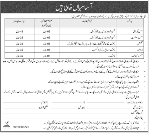 Latest Office Secretary & Assistant Jobs 2025 Public Sector Organization Islamabad Apply Online